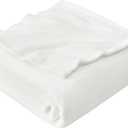 Hansleep Flannel Fleece Throw Blanket Twin Size, Super Soft Fluffy Bed Plush Blanket Throw, Luxury Fuzzy Cozy Couch Blanket for All Seasons, White, Twin 60x80, White 