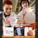 AIGOMARA Magnetic for Samsung Galaxy S25 Edge Case [Compatible with Magsafe] [Fluorescent Holographic Iridescent] Slim Shockproof Matte Protective Phone Cover for Women Girls 6.7 Inch