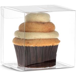 Juvale Clear Favor Boxes - 50-Pack 3 x 3 x 3 in Transparent Plastic Square - Clear Dessert & Treat Containers for Smores & Packaging