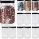 12 pcs 22 oz Plastic Jars with Lids, Wide Mouth Large Storage Containers, Clear Mason Jars Bulk for Home Food Candy Organizing Kitchen