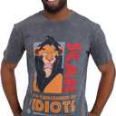 Disney Halloween Vintage Wash T-Shirt T(Large, Scar / Dark Gray)