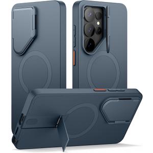 SURITCH for Samsung Galaxy S26 Ultra Phone Case, Magnetic Protective Cover with Camera Cover & Adjustable Metal Kickstand for Galaxy S26 Ultra -Dark Blue