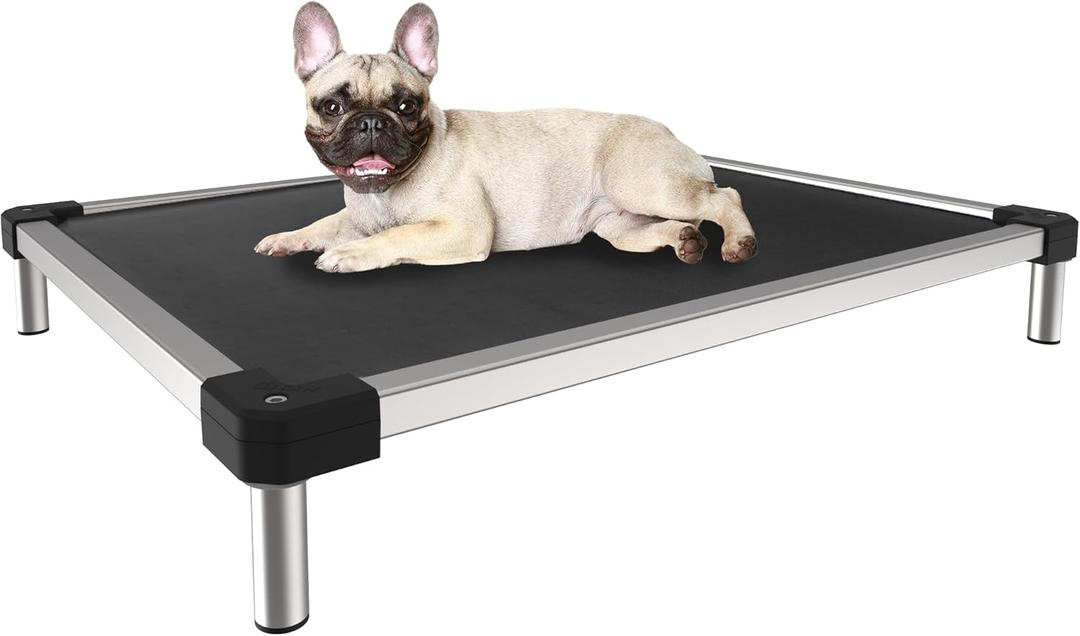FXW TitanNest Cooling Chew-Proof Elevated Dog Bed, Washable Raised Cot for Indoor/Camping/Outdoor Use, Waterproof & Durable Pet Bed for Extra-Small Dogs, 30.0" L x 22.0" W x 4.5" H, Black
