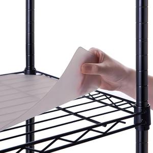 Poofzy Wire Shelf Liner 18" X 48", Non-Adhesive Plastic Shelf Liners for Wire Shelving, Waterproof Protector Mats (4PK, Gray)