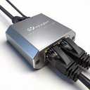 RJ45 Ethernet Splitter 1 to 2, 1000Mbps High Speed LAN Splitter Switch for Cat 5/5E/6/7/8 Cable, 2 Devices Work Simultaneously, Gray