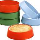 KOLUTI 6 Pack 3.15 Inch Nonstick Silicone English Muffin Rings, Durable Round Frying Egg Patty Omelette Cooker Mold, Circle Ring for Crumpet Pancake Pastry Cookie Baking, BPA Free and 3 Colors