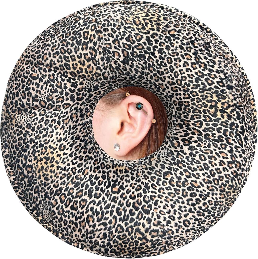 Ear Piercing Pillow for Side Sleepers with Washable Cover Pillows with Holes for Ear Pain,Donut Pillow for Adults CNH Ear Pain Relief Pressure Sores Ear Pillow with Hole in Center
