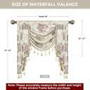 Loom and Mill Luxury European Waterfall Valance for Living Room Bedroom, Elegant Floral Jacquard Swag Window Valances with Tassels, Damask Swag Curtains for Banquet Wedding Holiday (W39Inch,1 Panel)