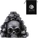 Aztec Death Whistle with Drawstring Pouch, Skull 125 Decibels+ Loudest Mexican Scream Aztec War Whistle Authentic Human Sounding Screams Halloween Gag Gifts Collectible(Black)