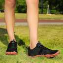 UBFEN Sneakers Barefoot Shoes for Womens Mens Minimalist Trail Running Hiking Comfortable Walking Black Size US 8 Women/6 Men, Black