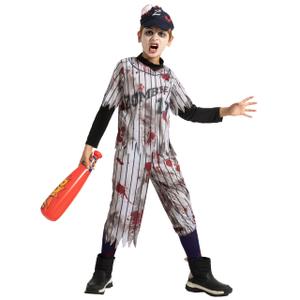 Spooktacular Creations Zombie Baseball Player Costumes for Boys, Scary Halloween Costume for Kids, Halloween Parties Size -S / 5-7 Y