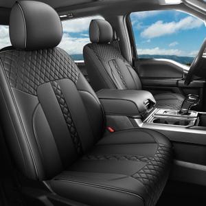 Huidasource Seat Covers Full Set, Front&Rear Custom Seat Cushion Protector Fit for Chevy Silverado GMC Sierra 1500 2014-2018, 2500HD 3500HD 2015-2019 Crew Double Extended Cab (Full Set, Black), 70X18X58.5