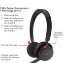 Lenovo Wireless VoIP Headset Teams Certified, Noise-Canceling Mic, Bluetooth 5.3 Multipoint, USB-A Receiver, 31-Hour Talk & 60-Hour Playback, Lightweight Over-Ear Design, Replaceable Earcups, Missing Detail