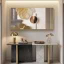 Large Framed Modern Luxury Gold Wall Art for Living Room, Horizontal Bright Style Artwork for Walls, Contemporary Geometric Picture Prints Painting Decor for Bedroom Hallway Dining Room 60x30 Inch, 28.5"L x 57"W