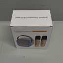 Mini Karaoke Machine for Kids, Portable Bluetooth Speaker with 2 Wireless Microphones for Kids Adults, MP3 Music Player Fun Birthday Gifts for 4-12 Years Teens Colorful Lights Girls Boys (Blue)