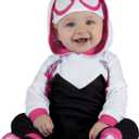 Marvel Spider-Gwen Official Infant Deluxe Halloween Costume - Premium Minky Fabric and Non-Slip Grip Booties