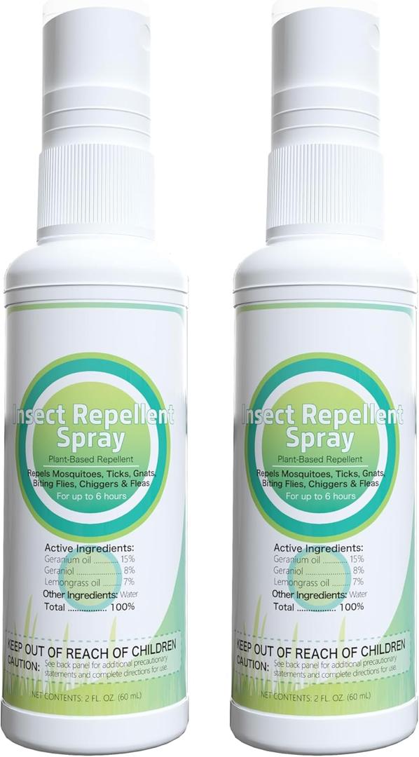 Insect Repellent Spray for Kids People Skin Bug Spray Travel Size Plant-Based Ingredients to Repel Mosquitoes Outdoor 2fl oz (2 Pack)