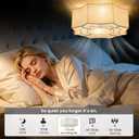 Epinl 20" Boho Ceiling Fan with Lights, Low Profile Flush Mount for Bedroom, Large