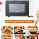 Commercial Chef 0.6 Cu. Ft. Countertop Microwave Oven, Mechanical Dial Controls, 700W, Pull Handle Door, 6 Power Levels, CHM660W, White