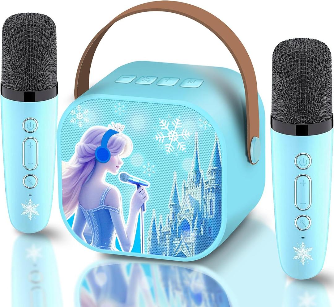 Frozen Toys for Girls Mini Karaoke Machine for Kids Princess Toys 3 4 5 6 7 8 9 10 Year Old Girl Birthday Gifts Kids Toys Toddler Wireless Microphones