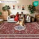 BLEUM CADE 8' x 10' Red Boho Washable Rugs for Living Room