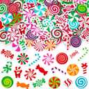 JULBEAR Christmas Candy Cane Foam Sticker, 300Pcs Colorful Candy Cane Self-Adhesive Foam Stickers for Kids Christmas Party Favors DIY Crafts Holiday Classroom Decorations
