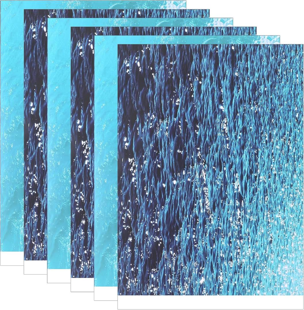 6 Pcs Artificial Ripple Water Effect Sheets Ocean Diorama Supplies Paper Self Adhesive Realistic Stream Background Miniature River Scenery DIY Accessories for Sand Table Model Decor Lake(2 Styles)