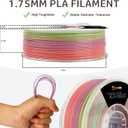 LOVOON 3D Printer Filament Luminous Glow Rainbow PLA,Magic irradiative 3D PLA Filament 1.75mm, for Halloween and Christmas Decorations, Glow-Rainbow 6,1KG(2.2lbs)/Spool