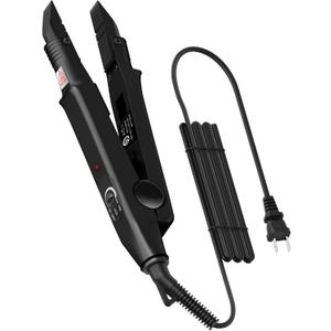 Professional Hair Extensions Tool Hair Connector Fusion Heat Iron Connector Wand Temperature Adjustable Melting Tool with US Plug (Black B-tip)