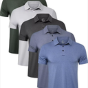TELALEO 5 Pack Mens Polo Shirts Quick Dry Short Sleeve Golf T Shirt Performance Moisture Wicking Casual Workout XL