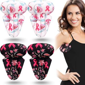 Juexica 4 Pcs Lymphedema Axilla Mastectomy Pillow Cotton Post Breast Surgery Recovery Breast Pillow for Sleeping Mastectomy Underarm Armpit Pain Relief(Pink Ribbon)