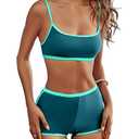 AngiMelo High Waisted Bikini Sets for Women Two Piece Tummy Control Swimsuits Modest Bathing Suit Shorts Swim Suits Teens L