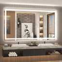 LED Bathroom Mirror for Wall 72x 40, Large Lighted Vanity Mirror with Lights, Dimmable, Anti-Fog, Shatter-Proof, ETL Listed (Front + Backlit)