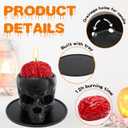 Halloween Decorations Indoor - Halloween Candle, Skull Bleeding Candle Gothic Decorations for Home Table Bar Indoor Room - Spooky Decor for Table Room, Black