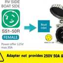 Marvine Cable Shore Power Adapter 30A L5-30P to 50A SS2-50R Dogbone 1.5Ft