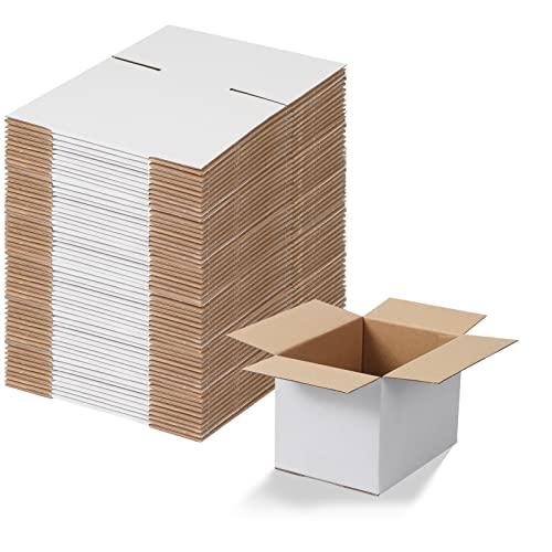  Calenzana 7x5x5 Shipping Boxes Set of 40, White Corrugated Cardboard Box for Mailing Packing Gifts Small Business : Office Products