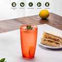 20oz Coloful Acrylic Glasses Drinkware (Set of 6), Hammered Design Shatter-Proof Plastic Cups, Reusable Plastic Large Drinking Tumblers, Stackable, BPA-Free, Dishwasher-Safe (Colorful)