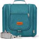 Travel Hanging Toiletry Bag for Women and Men, 6 Organizer Compartments, Holds Full Size Bottles, Extra Large Cosmetic Accessories, Makeup essentials, Bathroom Water-resistant Toiletries Bag, Blue