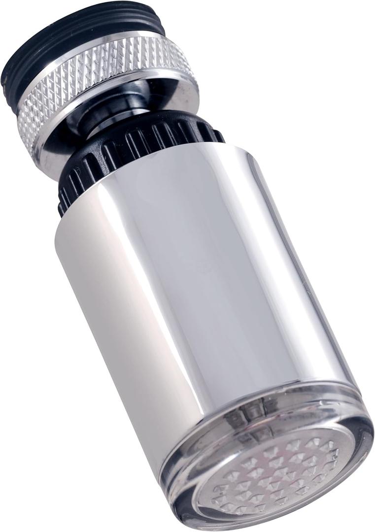LDR Industries 530 2165TL LED Faucet Aerator Red to Blue Temperature Indicator Light for Hot or Cold, Chrome, 55/64"-15/16" x 27