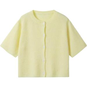 Verdusa Women's Half Sleeve Button Up Cardigan Lightweight Summer Sweaters (M)