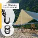 10 Pack Black Stainless Steel M5 Hook and Eye Turnbuckle, Heavy Duty Wire Rope Tensioner, Adjustable Hardware Kit for DIY String Light and Picture Hanging, Shade Sail, Cable Tightening