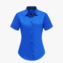 Women Short Sleeve Button Down Shirts Cotton Camisa Manga Corta para Mujer, S