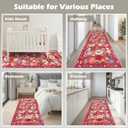 Rug for Hallways Kitchen Rug 2x8, Non Slip Washable Rugs with Rubber Backing Soft Floral Carpet Runner for Hallways, Kitchen, Laundry, Bedroom, Bathroom(2 x 8, Red Garden)