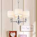 Wellmet Small Lamp Shades,ONLY for Candle Bulbs,Clip-on Drum Mini Lampshades,Set of 6, 5.5"x 5.5"x5",Cream White