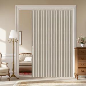 AJAZZ 100% Blackout Door Curtain Accordion Door Closet Curtain Invisible Applicable Bedroom Room Living Room Doorway (Cream White 72" W x 78" L) 1 Panel