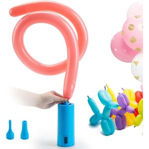 electric Air pump - Portable Inflator, air Blower for All Party balloons, Great for Long Animal Twisty Curly balloon, Foil balloons (Sky Blue)