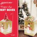 3 x Gia's Kitchen Christmas Treat Gift Containers, 20 Pack - 3D Christmas Gift Boxes to Hold Delicious Holiday Treats - Perfect Cookie Holders for Gift Giving, Party Favor Bags - Snowman