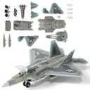 SEBUNAS 1:100 Scale F-22 Raptor Fighter Jet Quick Build Model Kit Plastic Millitary F22 Toy Airplane Assembly Aircraft Model with Stand Gift for Kids (22PCS)