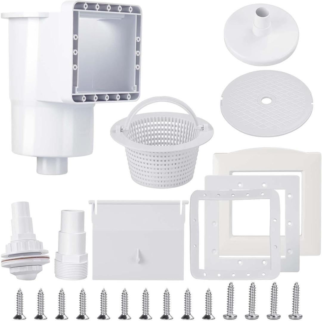 SP1091LX Above Ground Pool Skimmer, Thru-Wall Skimmer, Above Ground Pool Skimmer (with Accessories), Opening Width 6 Inches Compatible with Hayward Pool Skimmer Accessories Kit