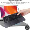 Ultra Slim Bluetooth Keyboard with Touchpad for iPad, Rechargeable Portable Wireless Keyboard for iPad Pro/Air/Mini, iPhone, Samsung Galaxy, Tablet, and Other iOS Android Windows Devices (Black)